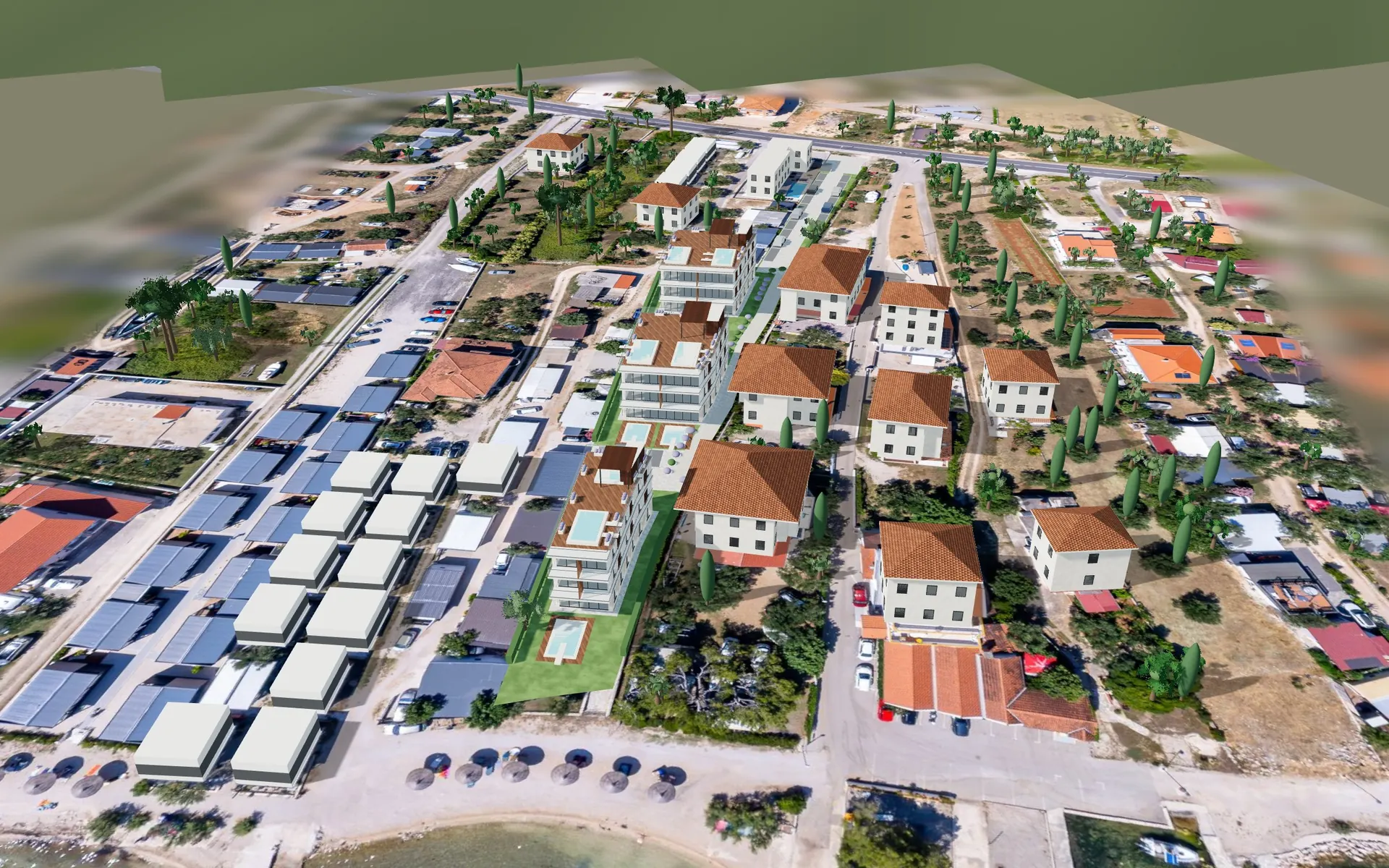 3D prikaz iz zraka, s mora